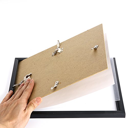 Aynoo 11x17 Poster Picture Frame Black Legal Sized Paper to Display 11x17 inch Picture Photo (Without Mat) Memorabilia, Certificates, Awards, Medals and Photos Wall Mounting Frame (P8L 2019)