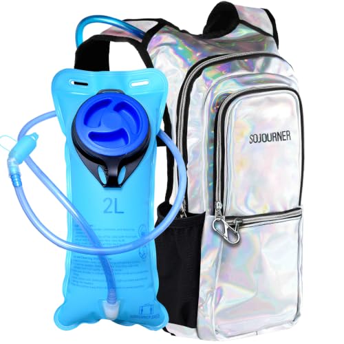 Image of Sojourner Hydration Pack, Hydration Backpack - Water Backpack with 2l Hydration Bladder, Festival Essential - Rave Hydration Pack Hydropack Hydro for Hiking, Running, Biking, Festival Gear