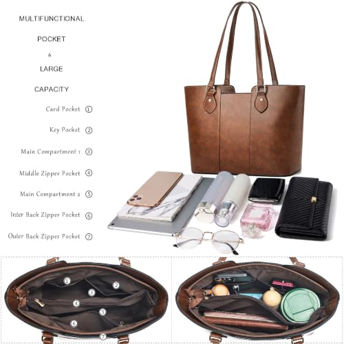 Image of CHICAROUSAL Tote Handbags Purses for Women PU Leather Womens Shoulder Bag | Large Tote Bag for Women, Shoulder Purse, Vegan Leather Purses for Women, Women's Handbags