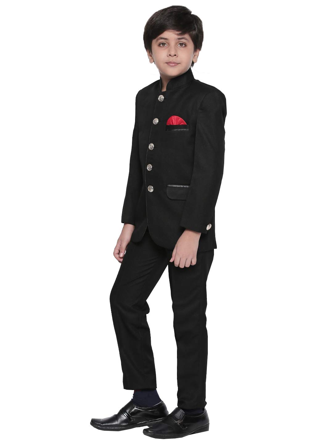 Jeetethnics Boy's Regular Fit Suit (7500AL Black