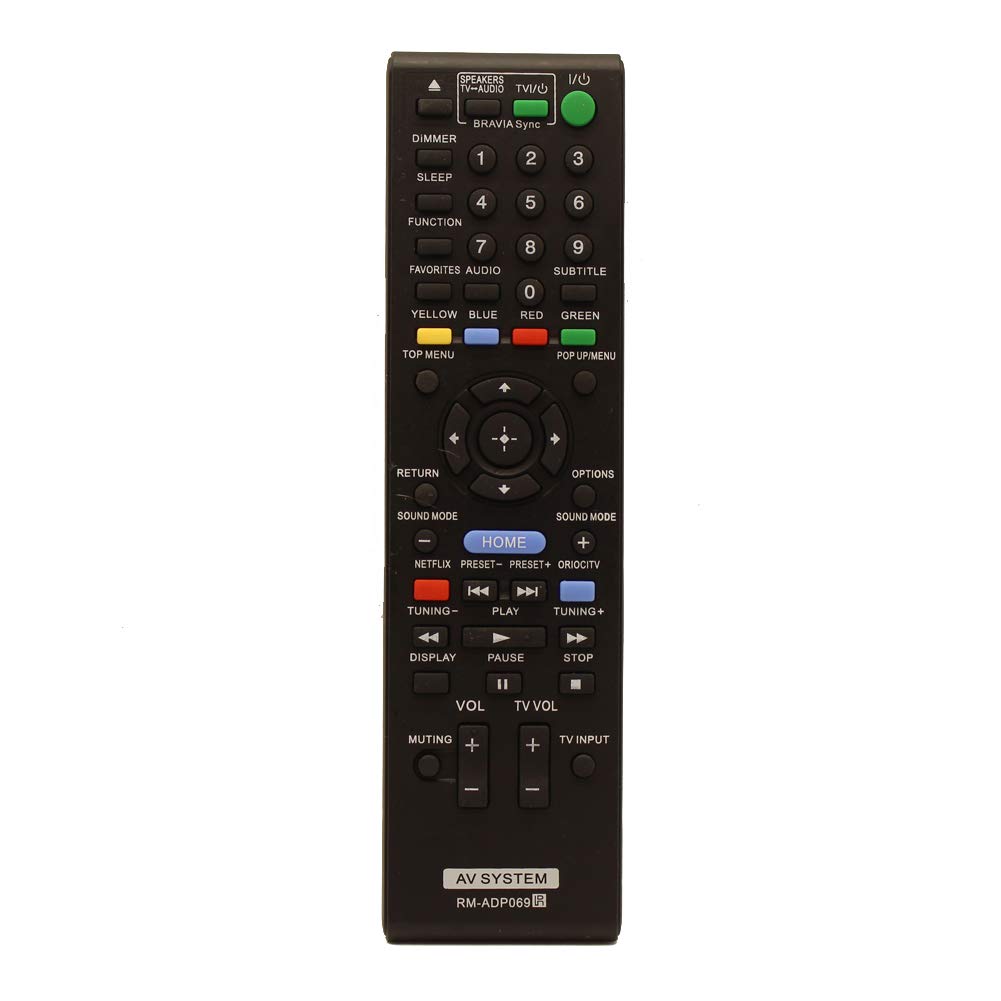 Blu-Ray Disc Player/AV Home Theater Replaced Remote Control RM-ADP069 Fit for Sony HBD-E580 BDV-N790W HB-DE3100 RM-ADP072 BDV-T58 BDV-T57 HBD-T79 HBD-E280 BDV-E3100 HBD-N790W HBD-T57 DVP-SR210P