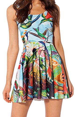 Image of Sister Amy Printed Elastic Sleeveless Shaping Breathable Camisole Skater Dress