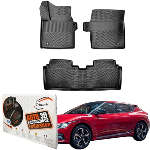 Trimak Passgenau 3D Fussmatten Auto Kompatibel mit Kia EV6 Elektro ab 2021 Auto Zubehör 1. Und 2....