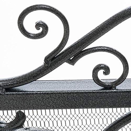 Christopher Knight Home Wilmington Fireplace Screen, Silver Flower On Black #TOP4