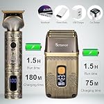 Scttomon T-Blade Coupe-coiffes & Rasoirs électriques pour hommes Foil Shaver Bard Trimmer Kit de grooming pour hommes avec triples lames sans fil