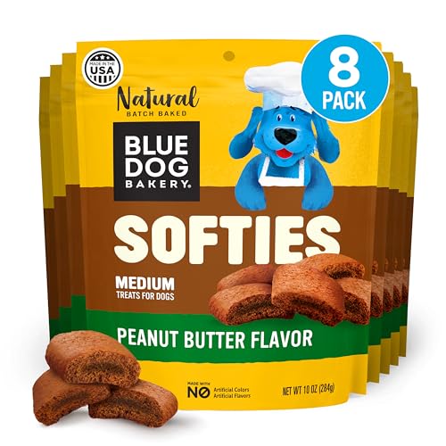 Image of Blue Dog Bakery, Softies Peanut Butter Chewy, Medium Dog Treats 10oz 8pk