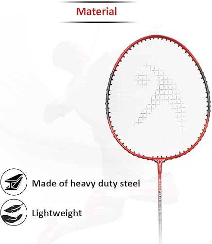 Miniatura 5 de HIPKOO SPORTS Juego completo de raquetas de bádminton de aluminio  2 raquetas de cuerpo ancho con tapa, 10 volantes y red