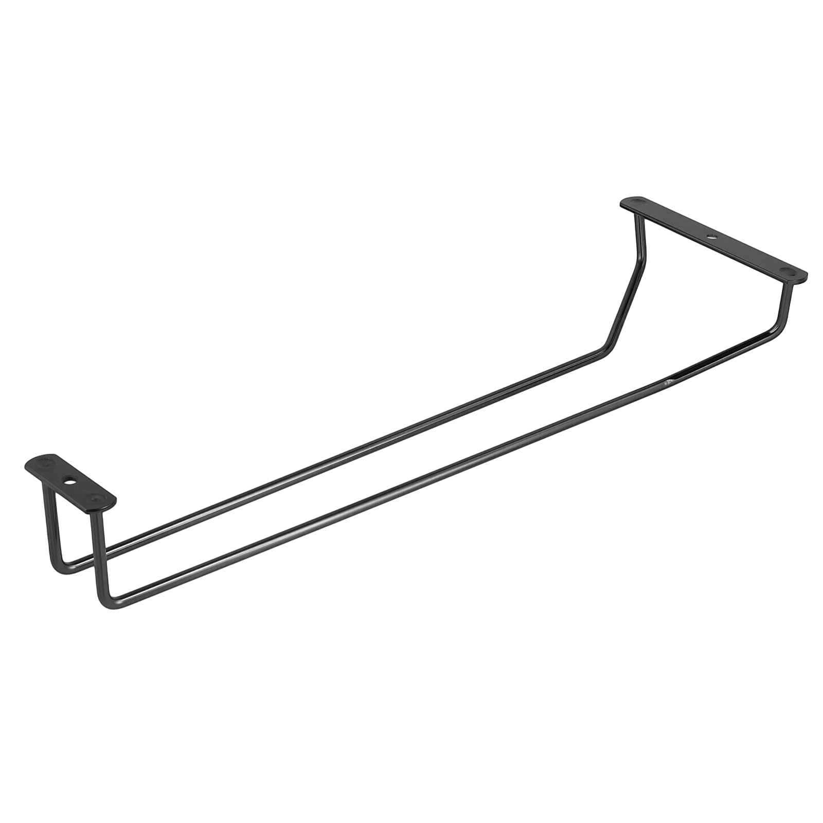 PINGEUI Lot de 6 supports de verre à vin de 35,6 cm, en métal sous l'armoire, étagère à verrerie pour bar, cuisine, noir
