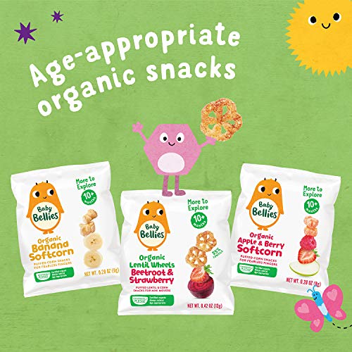 Baby Bellies Organic Softcorn Baby Snack, Banana, Pack Of 7 Individual Snack Packs, 0.28 Ounce #TOP3