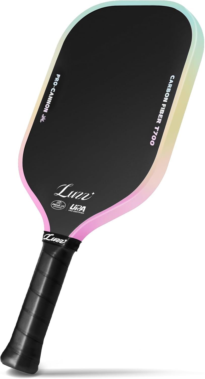 Luzz Pickleball Paddle, Thermoformed Candy T700 Carbon Fiber Pickleball Paddles Friction Surface Exceptional Spin and Power 16mm Composite Pickle Ball Rackets for Players