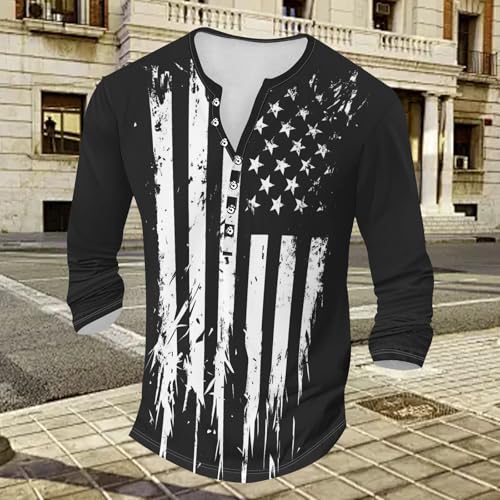 Henley Shirts for Men Lightweight Long Sleeve T-Shirts Casual Workwear Quick Dry Shirts Graphic Club Pullover Tee3