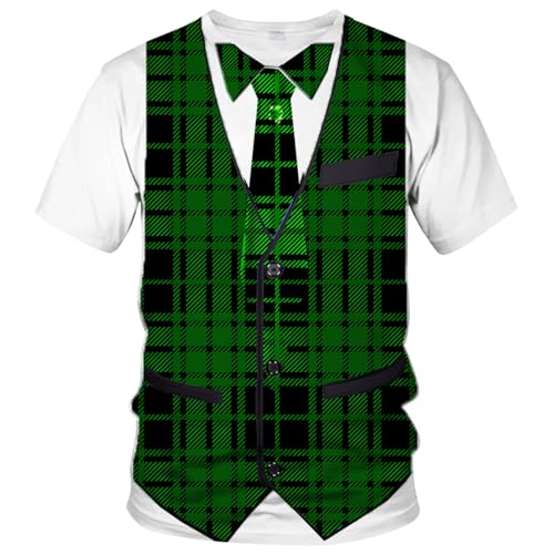 LAOLIUSN T-shirts de smoking pour homme - Costume Tux et cravate - T-shirt cadeau, turquoise, Taille M