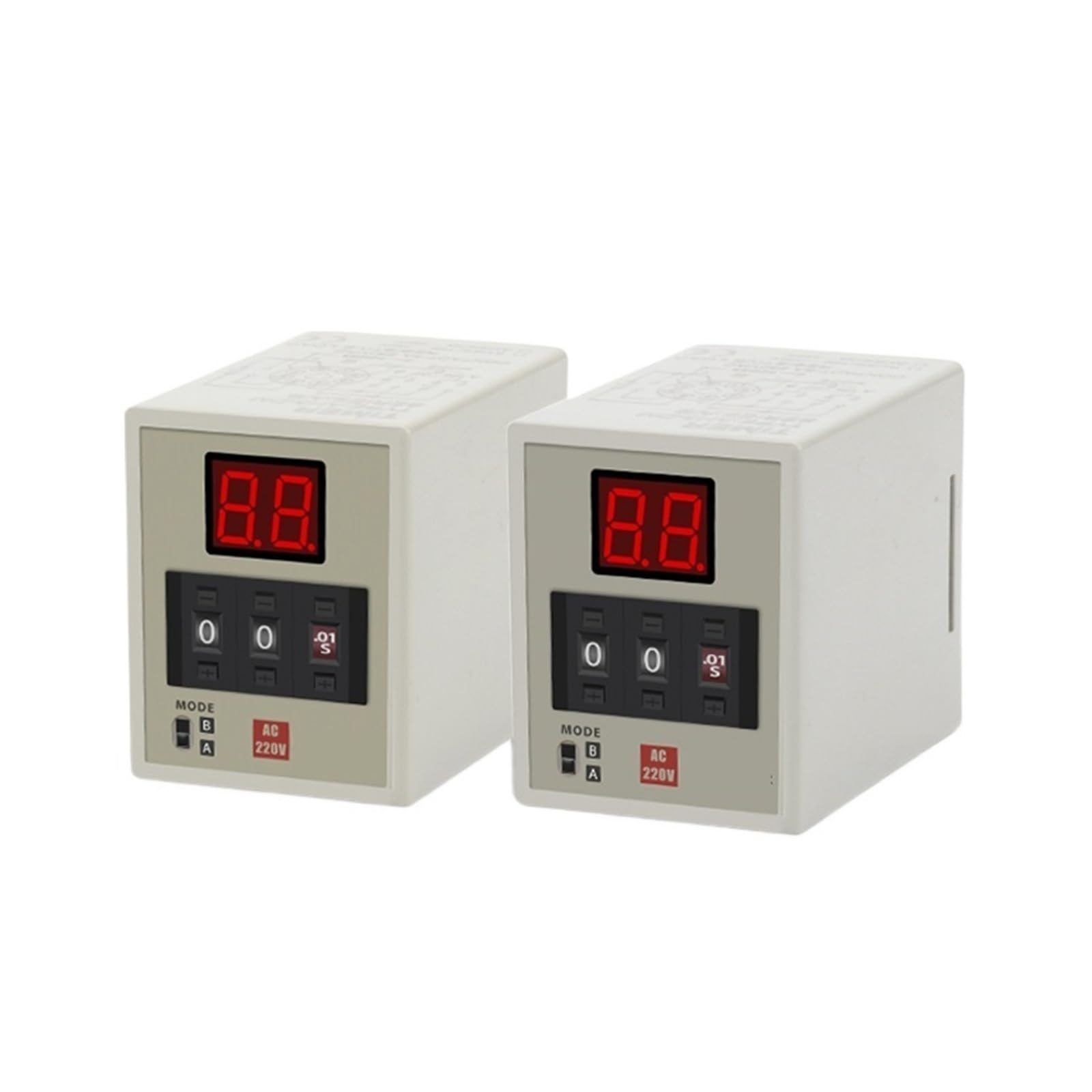 AH3-DM Cyfrowy wyświetlacz czasowy przekaźnik podwójny tryby L/E/D opóźnienie timera 0,01S-990H 12~380V do elektrycznych systemów sterowania (AC220V)