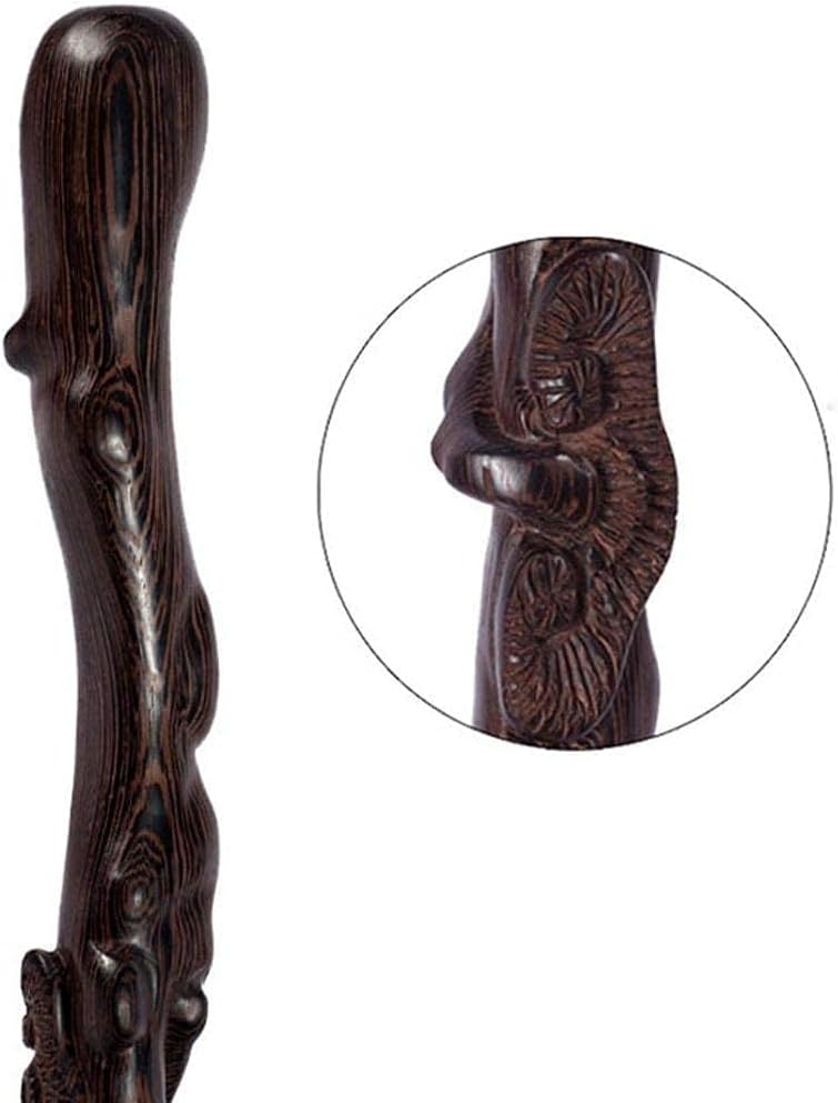 s for Seniors Crutches Mahogany Solid Wood Round Sticks Carved Cane Assisting Tools Cane Gift tor, ble Mobility Aid Interesting