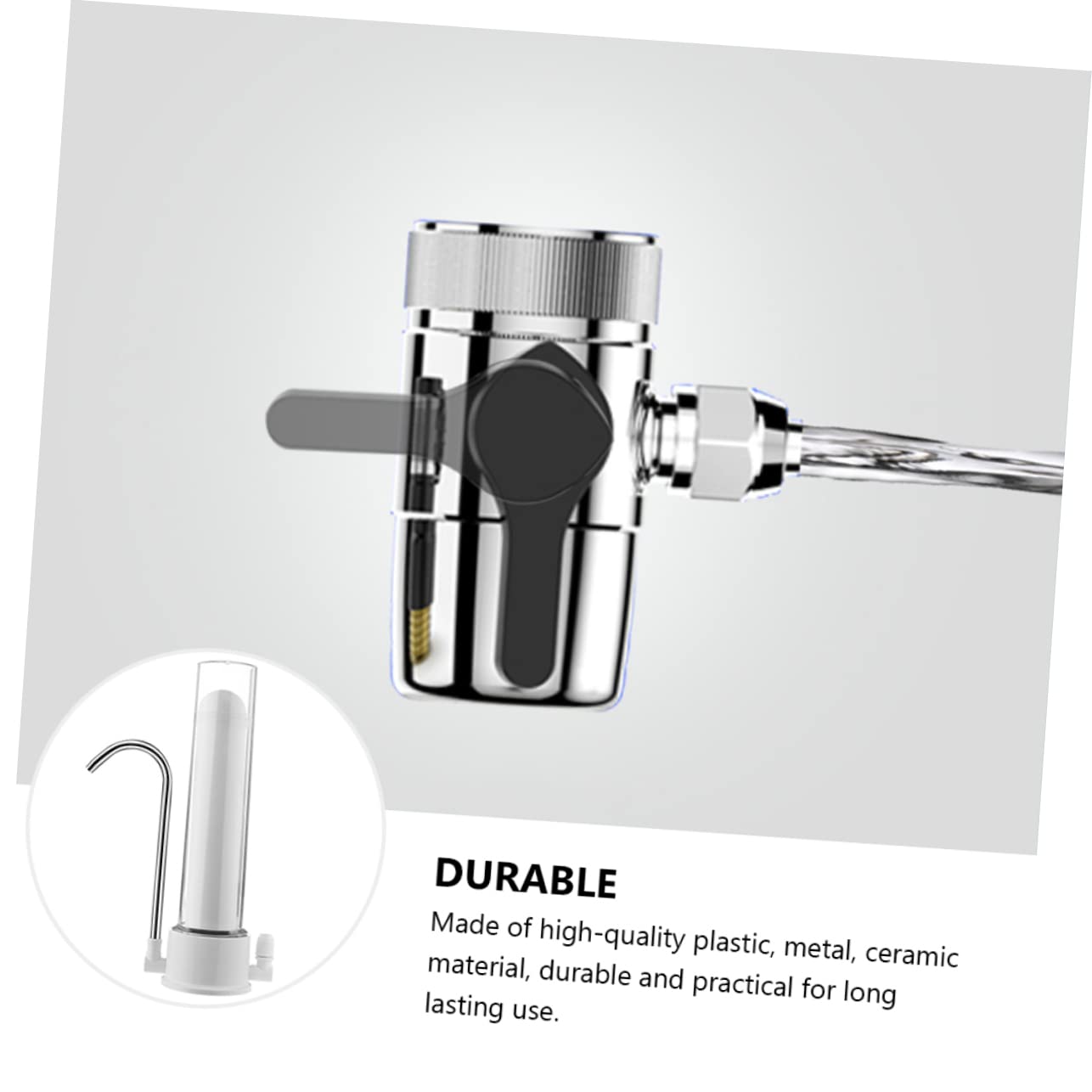 Purificador de Agua para Grifo de Cocina, Filtración Física, Instalación Sencilla, 1 Juego de Adaptadores, para Agua Potable en Casa