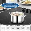 P&P CHEF 4 Quarts Cooking Stock Pot with Lid, Stainless Steel Stockpot Induction Pot for Soup, Tri-Ply Bottom & Clear Glass Lid & Double Handle, Dishwasher Safe #4