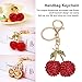 Pssopp Rhinestone Keychain Cherry Key Ring Stylish Pendant Cute Fashion Hanging Pendants for Car Purse Backpack(Red)