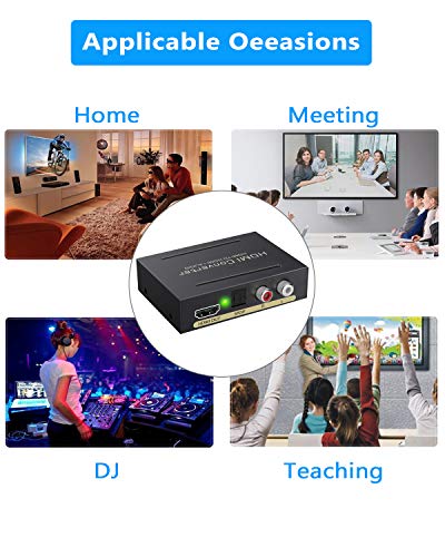 Esynic 4K Hdmi Audio Extractor Hdmi To Hdmi + Optical Toslink Spdif + Analog Rca L/R Stereo Audio Video Spiltter Adapter Converter Support 4K@30Hz 1080P Full Hd 3D For Blu-Ray Player Ps3 Ps4 #TOP4