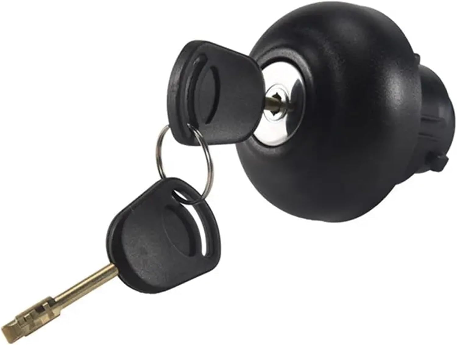 Inner& Outer Fuel Tank Cap Set 2 Pieces Car Filler Lock With Key 9C119K163AA For Ford Transit 2006-2019-T48C