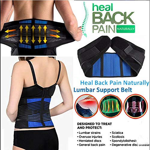 NEW Large size Adjustable Lumbar Support Lower Waist Back Belt Brace Pain Relief (M)