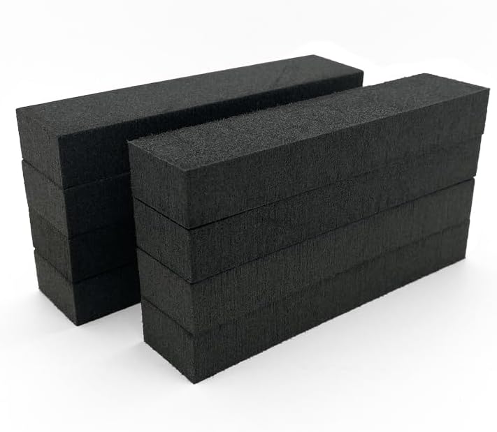 SPORTTAPE Rugby Lifting Blocks - Pack of 8 | Reusable Foam Blocks for Lineout Lifters Grip and Lineout Jumpers in Rugby - Black, 150mm x 30mm x 25mm
