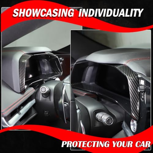 for Corvette C8 Center Console Dashboard Instrument Frame Cover Trims Accessories,ABS Carbon Fiber Style Dash Board Instrument Panel Dial Trim Frame for Corvette C8 2020-2025 (Carbon Fibre Pattern) by Suetlcoity - Used condition - Image 6