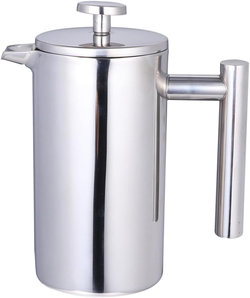 Double Layer Stainless Steel Coffee Maker Heat Retaining Filter Modern Design for Camping