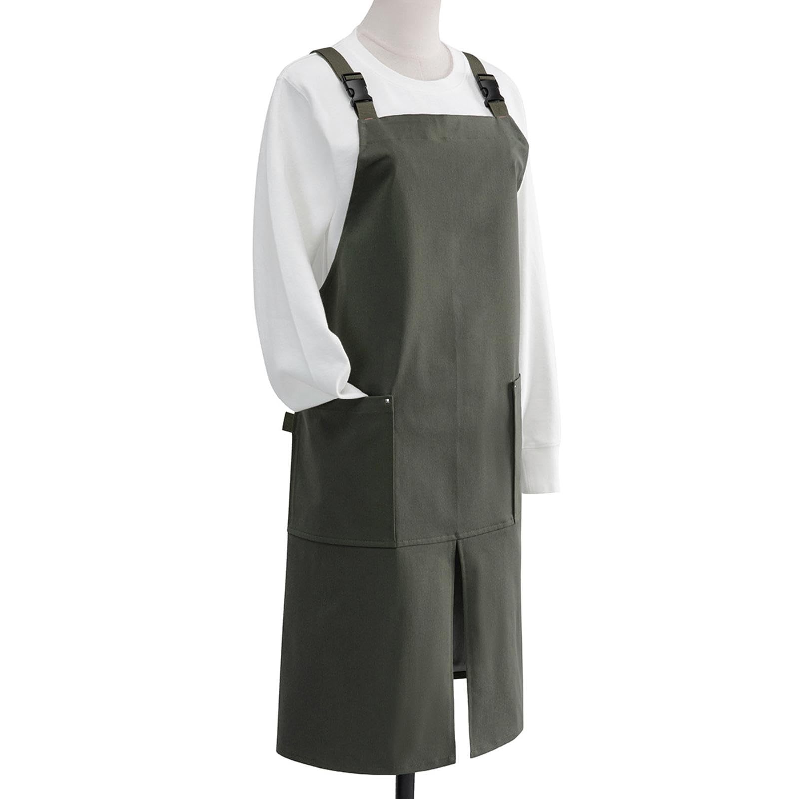 Fartuchy do pieczenia, Fartuch kuchenny z regulowanym paskiem, dla dorosłych, do restauracji i grilla, khaki, 82x72 cm(2 Set Of(green 82x72cm))