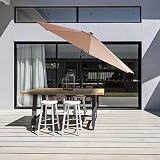 Aoxun 9 ft Patio Umbrella,Outdoor Umbrella with Crank and 8 Ribs, Polyester Aluminum Alloy Pole Tilt
