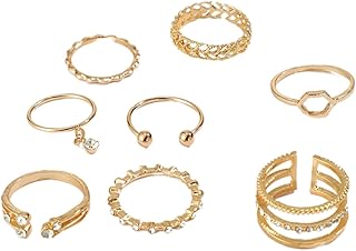 Argolas 1 Conjunto De 8 Peças De Anéis Femininos Com Strass Anéis Femininos Anéis De Terno Para Mulheres Anel Articulado Joias Femininas Anel Feminino Anel Aberto Strass Falta