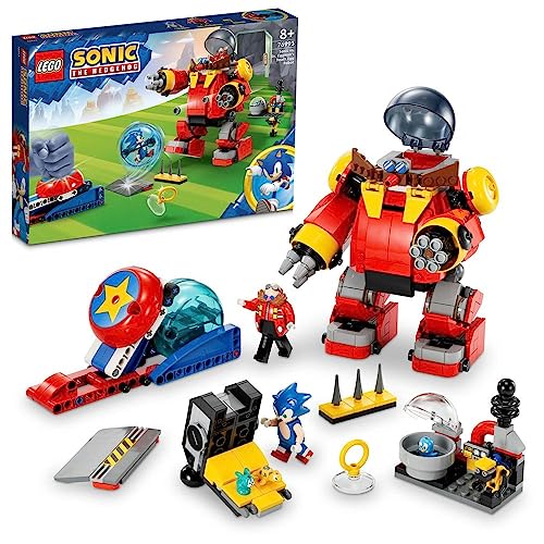 LEGO 76993 Sonic the Hedgehog Sonic vs. Dr. Eggman's Death Egg Robot Toy for Kids with Sonic’s Speed Sphere and Launcher Plus 6 Characters, Gift for Boys and Girls