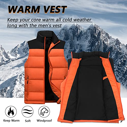 Outdoor Puffer Vest for Men Winter Sleeveless Jacket Padded Warm Down Coats Stand Collar Thicken Gilet Outerwear - Image 4