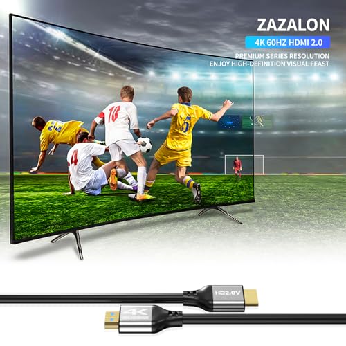 Zazalon 4k HDMI Cable 40 FT,High Speed HDMI 2.0 Cord, Support 4K@60Hz, ARC, HDR, 3D, Ethernet, Compatible with TV, Blu-Ray, PS4/5,Projector, Soundbar, Sky, PC, Laptop by Zazalon - Used condition - Image 2