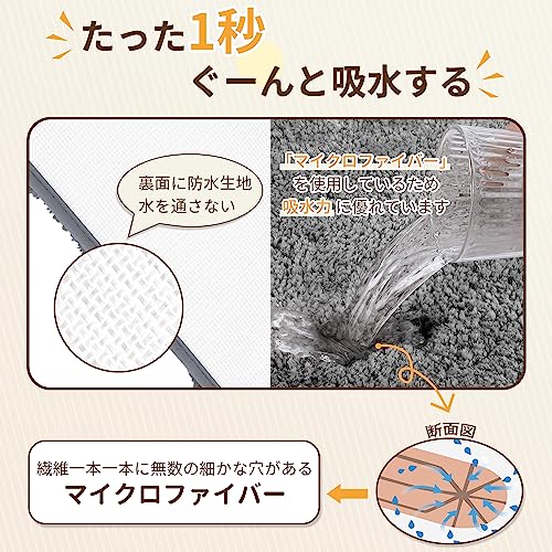 チチロバ(TITIROBA) バスマット お風呂マット 足拭きマット 洗面所 マット 足ふきマット 足拭き 吸水 速乾 厚み3cm ふわふわ 厚い 丸洗い 洗える 滑り止め 浴室 洗面所 脱衣場 玄関 キッチン おしゃれ 40×60cm ダークグレー 22GB006 [2]