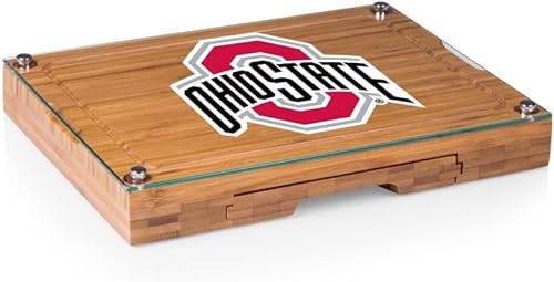 Miniatura 25 de PICNIC TIME NCAA Juego de tabla de queso y cuchillos con parte superior de vidrio de concierto, juego de tabla de charcutería, tabla de cortar