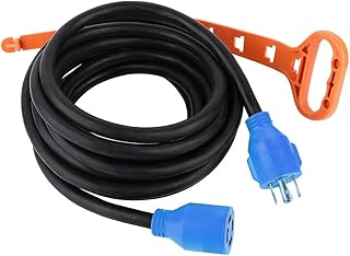 SCITOO 30 AMP 20 Feet RV Extension Cord,SJTW 10/4 Pure Copper Wire with Twist Lock & LED Power Indicator for RV Trailer Campers Auto,ETL Listed