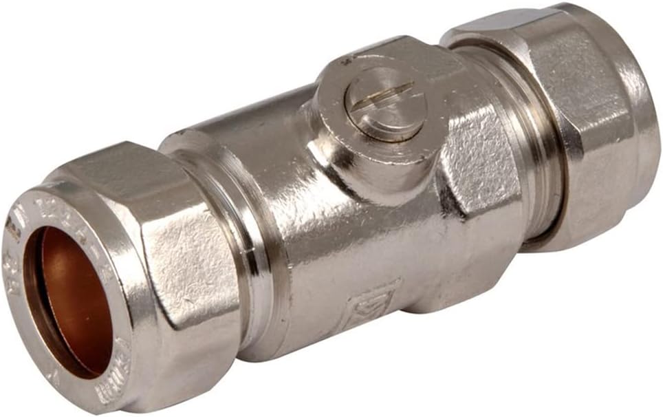 Full Bore 15mm Isolation Valves Chrome Plated Full Flow Isolating