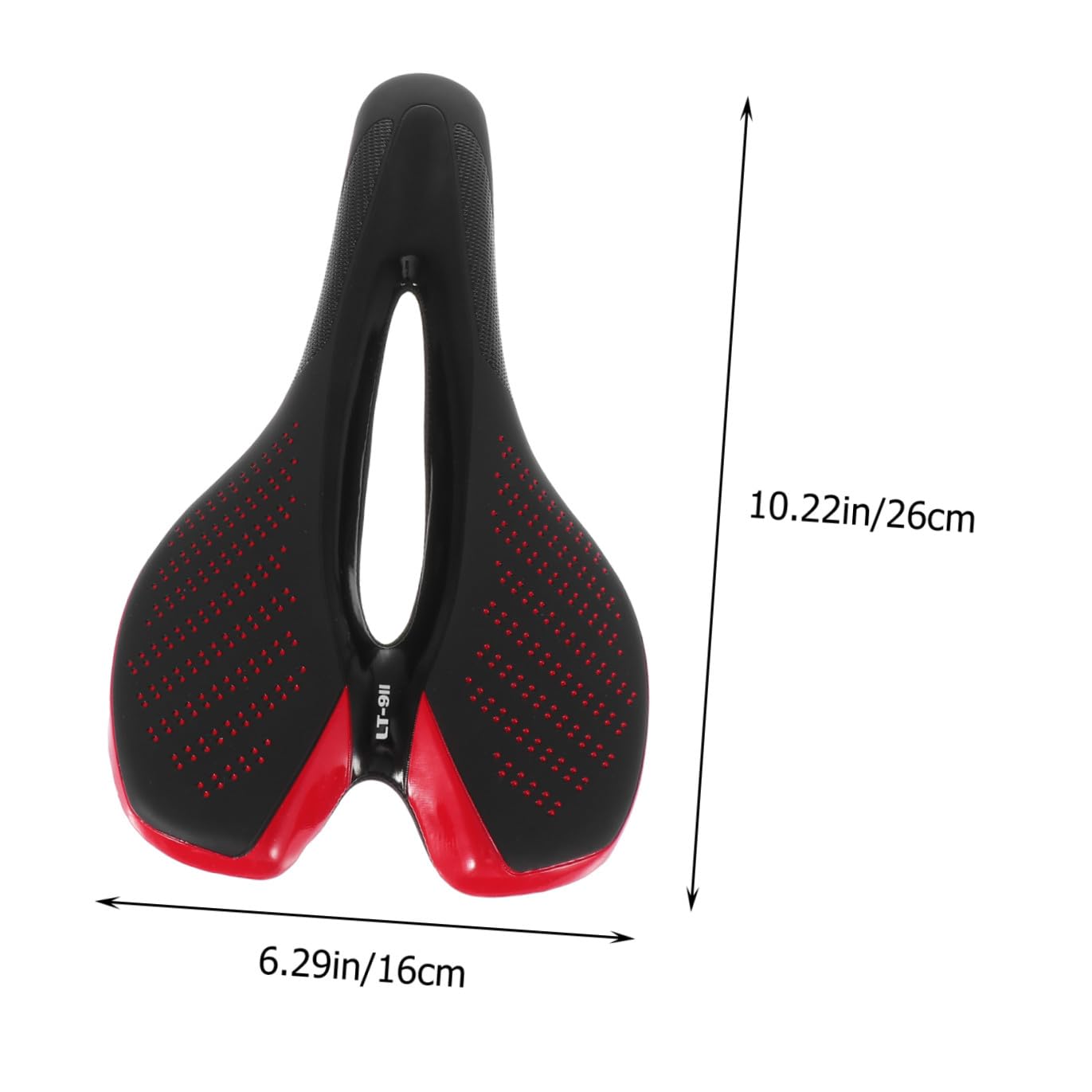 Selle de Vélo Confortable avec Lumière Arrière, Coussin en PU Antichoc pour VTT, Siège Ergonomique Noir et Rouge pour Cyclisme en Extérieur