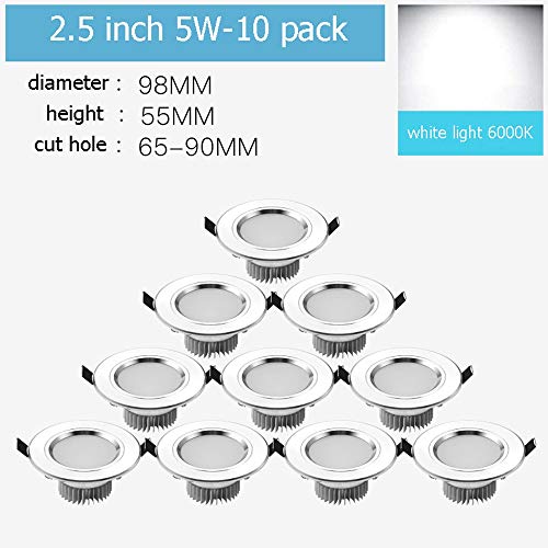 Focos empotrables LED para decoración de dormitorios con lámparas de techo 3000K 3