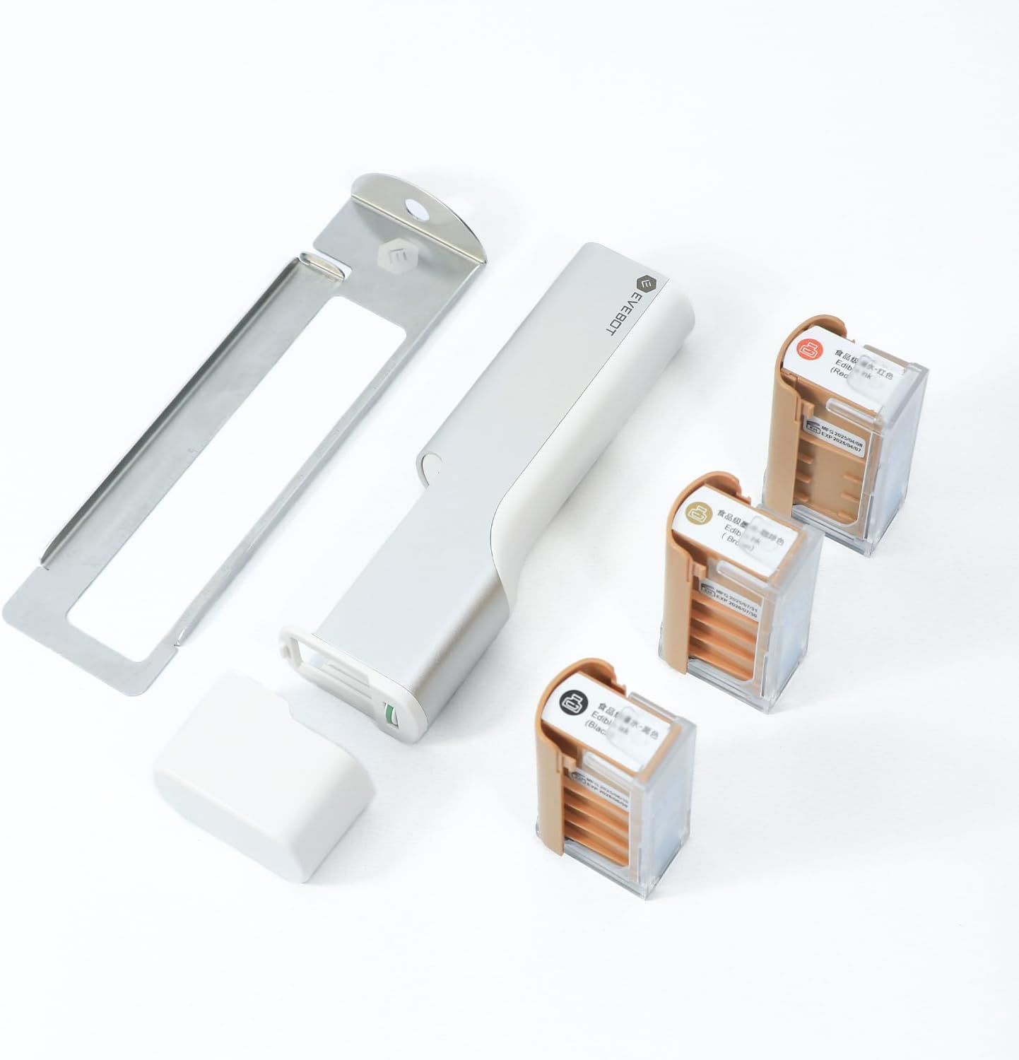 EVEBOT Kleiner PrintPen zum Herstellen von Mustern auf Macarons, Kaffee, Kuchen und Schaumgetränken, mit App-Steuerung für Zuhause, Geschäft, Konditorei, Café - Kaffeebraun, Schwarz, Rot 3PCS
