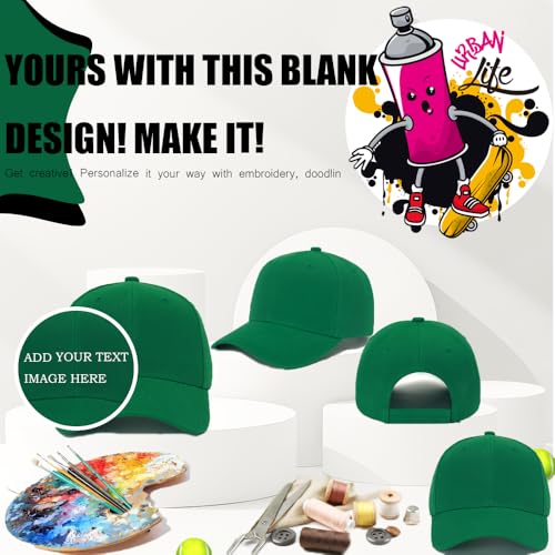 Image of ZH Plain Adjustable Baseball Cap - Lot of 12 Unisex Blank Design Caps