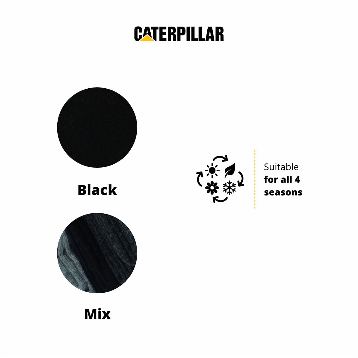 Caterpillar 10 Pares Calcetines Media Pantorrilla para Hombre - Para Cualquier Uso - Absorción Humedad - Algodón Cosido a Mano