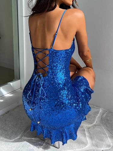 Womens Sequin Sexy Bodycon Dress Square Neck Flowy Glitter Sleeveless Night Out Party Dress2