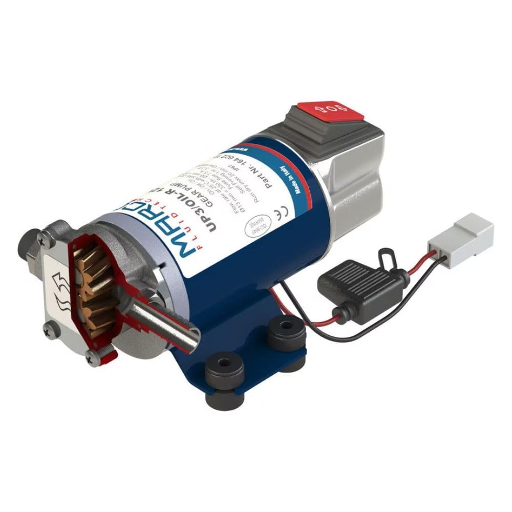 MARCO UP3/OIL-R 24V Bronze Gear Pump – Reversible Self-Priming Oil Transfer Pump, 14 L/min, 1 Bar Pressure, Compact Heavy-Duty Pump for Marine, Truck, and Industrial Use – Model 16402213