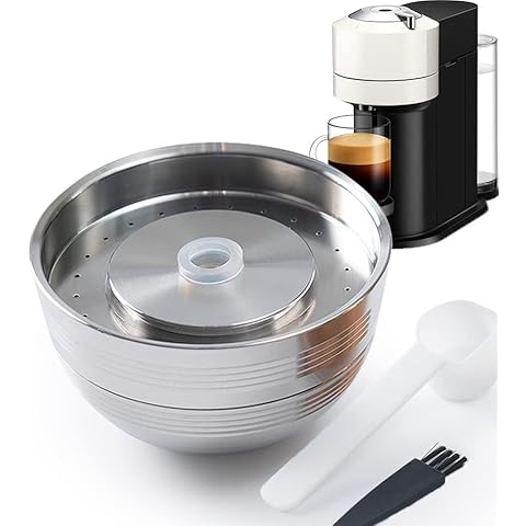 RECAFIMIL Stainless Steel Metal Coffee Capsule Only Compatible for VERTUO NEXT Machine Coffee Pods Nespresso Reusable Pods Holder Only For Vertuo Next Machine Cover