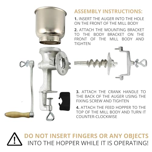 Handheld Iron Grain Mill - Manual Mill Food Grinder Hand Crack Corn Grinder Crank Grains Oats Corn Wheat Coffee Nuts Malt Mill Hand Operated Grain