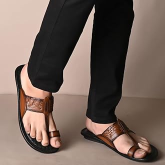 TrueYarn Genuine Leather Kolhapuri Chappals For Men| Leather Slippers For Men | Thong Sandals For Men | Stylish & Comfortable