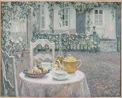 Lienzo decorativo el mantel rosa de Henri Le Sidaner para colgar en la oficina