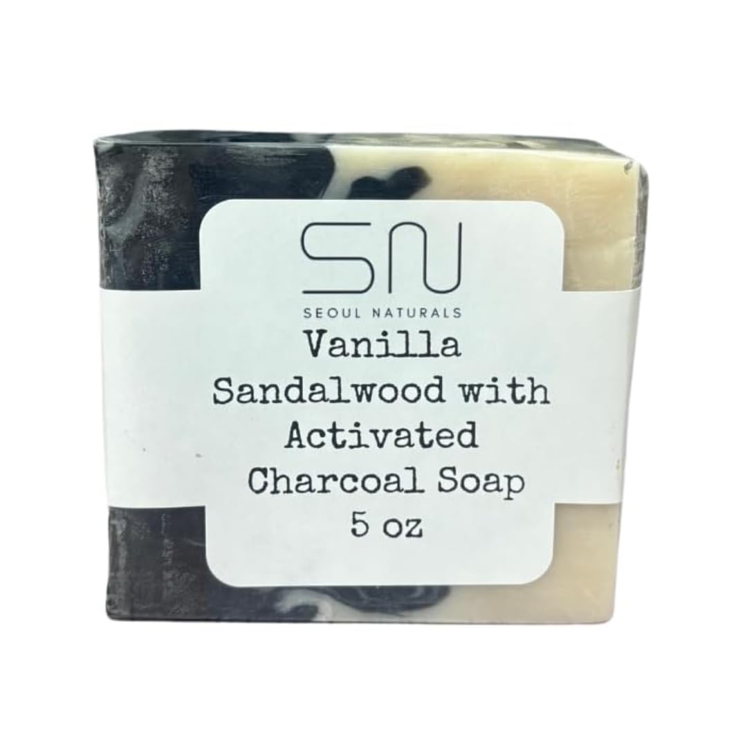 Seoul Naturals Activated Charcoal Soap Vanilla Sandalwood Soap k beauty 5oz