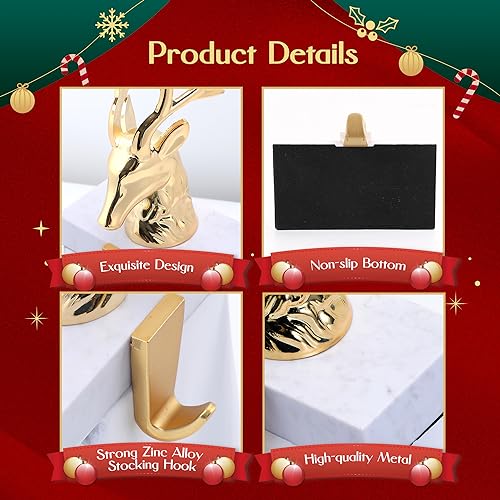 Christmas-Stocking-Holders-for-Mantle-Set-of-2-Reindeer-Metal-Mantel-Stockings-Hangers-Hooks-for-Xmas-Shelf-Fireplace-Toppers-Decorations-Chrome-Gold Christmas Stocking Holders for Mantle Set of 2 Reindeer Metal Mantel Stockings Hangers Hooks for Xmas Shelf Fireplace Toppers Decorations Chrome Gold